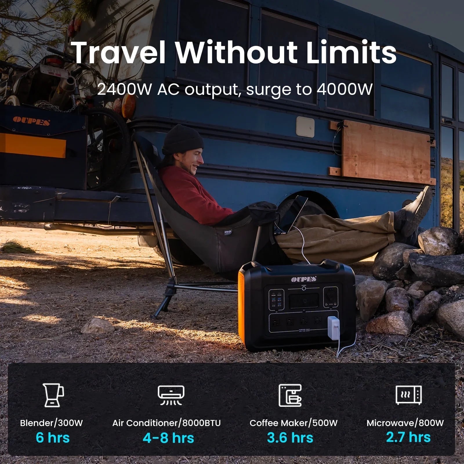 (Sold Out) OUPES 2400W, 2232Wh Portable Power Station