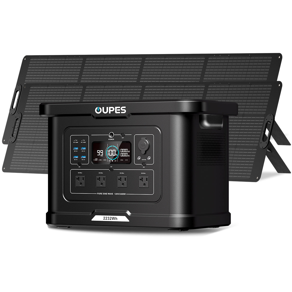 (Sold Out) OUPES Exodus 2400 + 2*240W Solar Panel | Solar Generator Kits