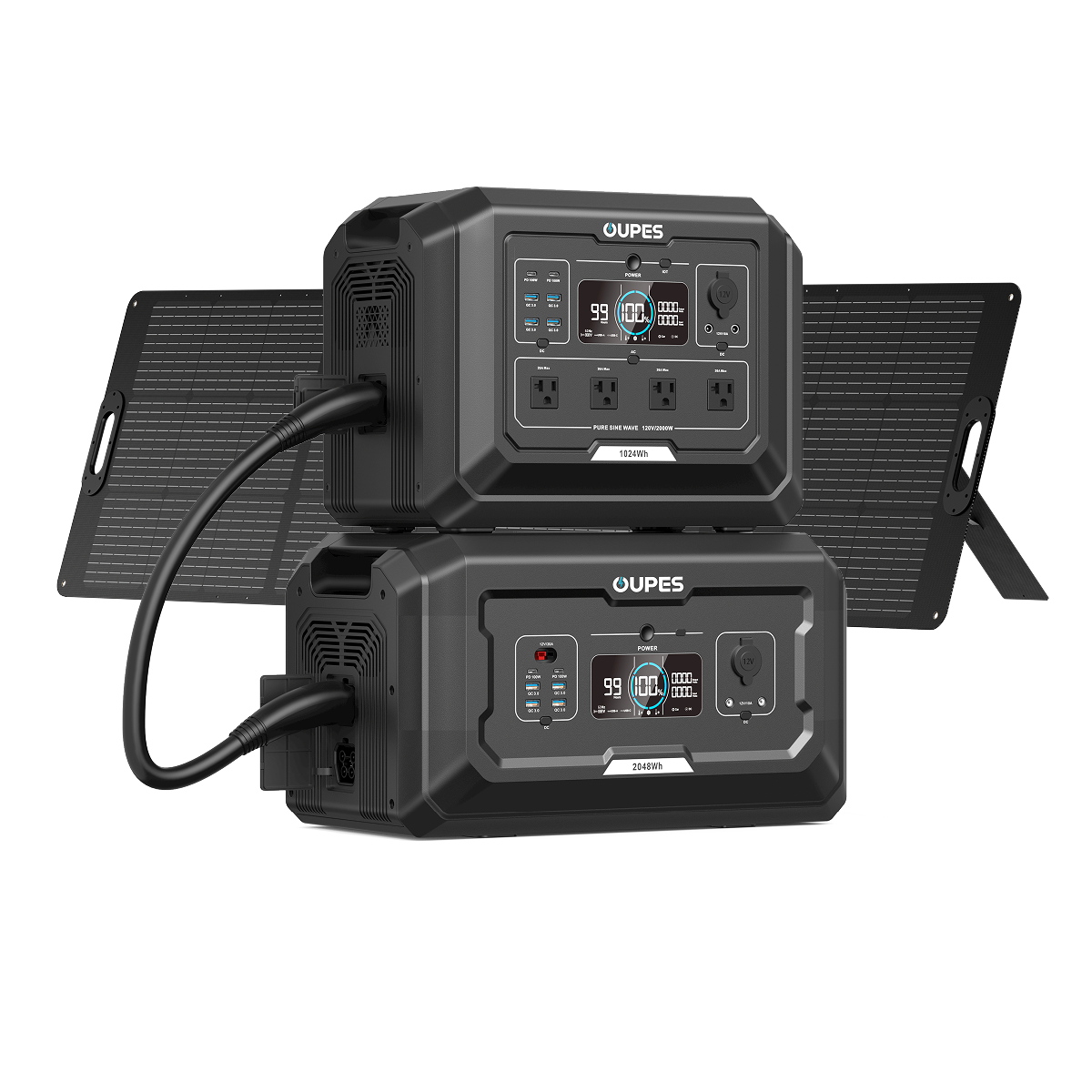 Mega 1 + B2 Extra Battery + 240W Solar Panel | Solar Generator Kit